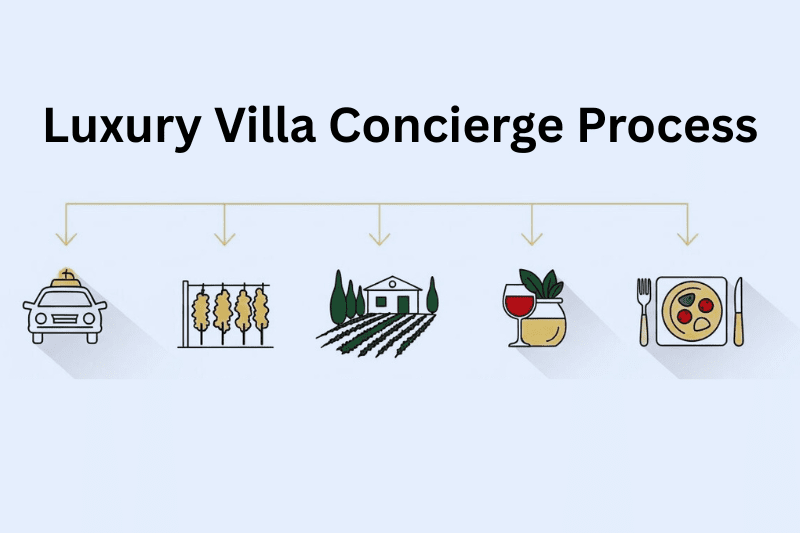 Concierge service flow for luxury villa Provence Le Collectionist guests